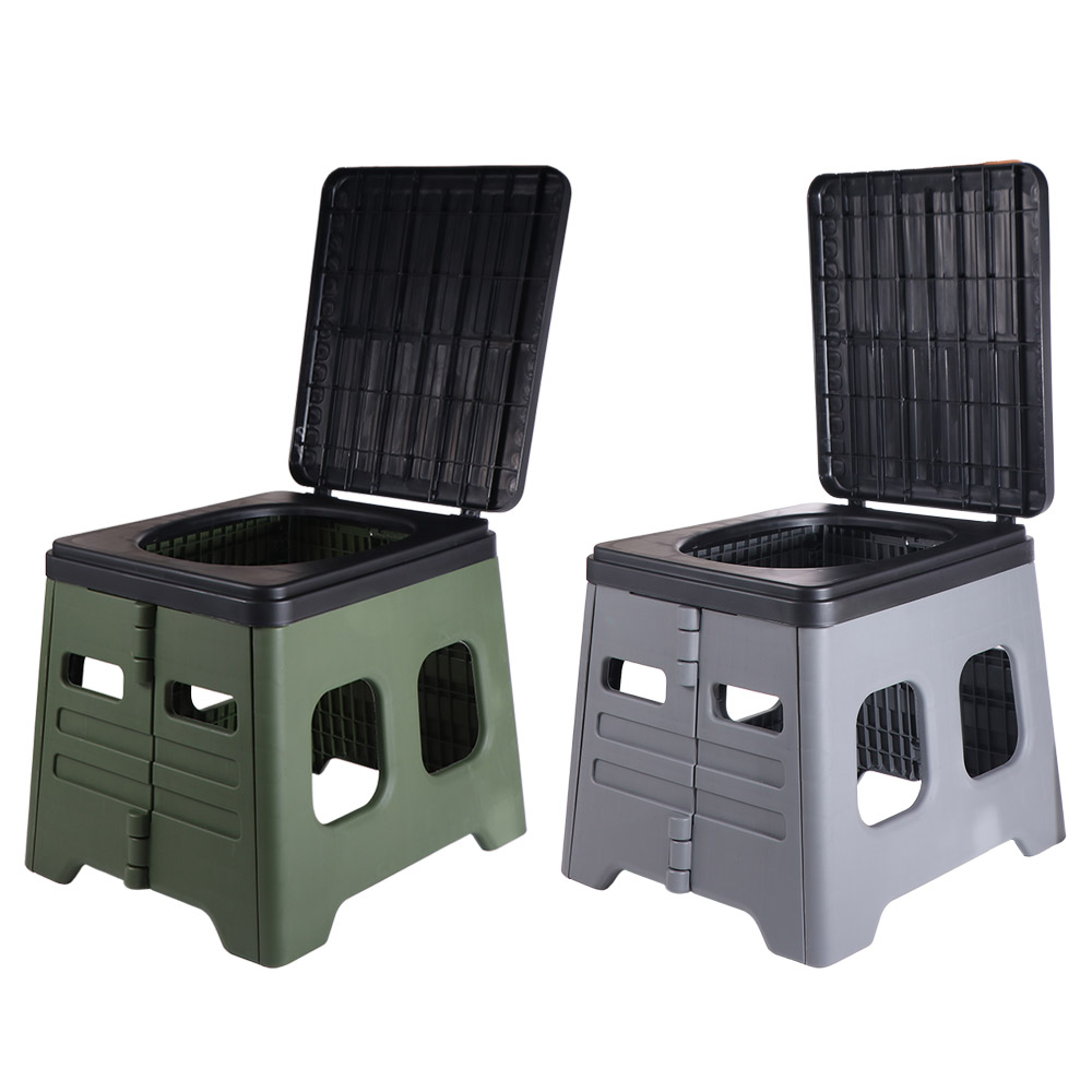 Outdoor Camping Toilet - PP Portable Folding Toilet With Lid