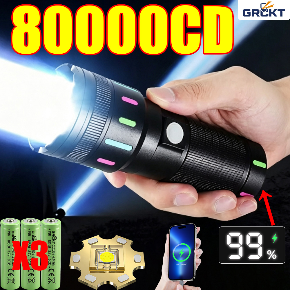 Battery Outdoor Camping - 80000CD Most Powerful LED Flashlight High