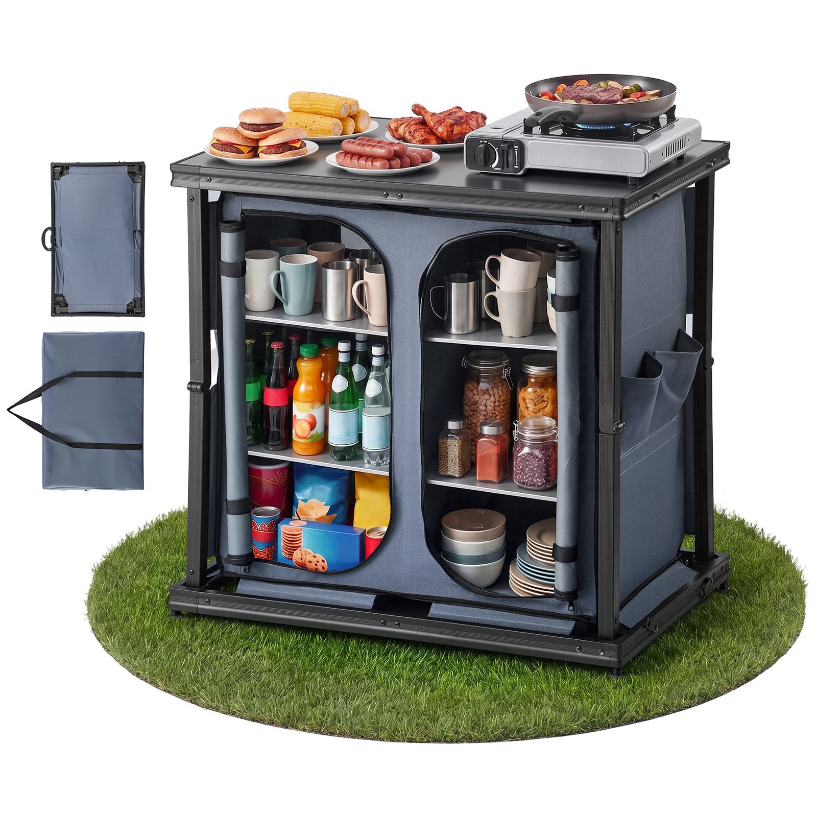 Folding Camping Storage Cabine - Outdoor Camping Kitchen Setup 评论和价格
