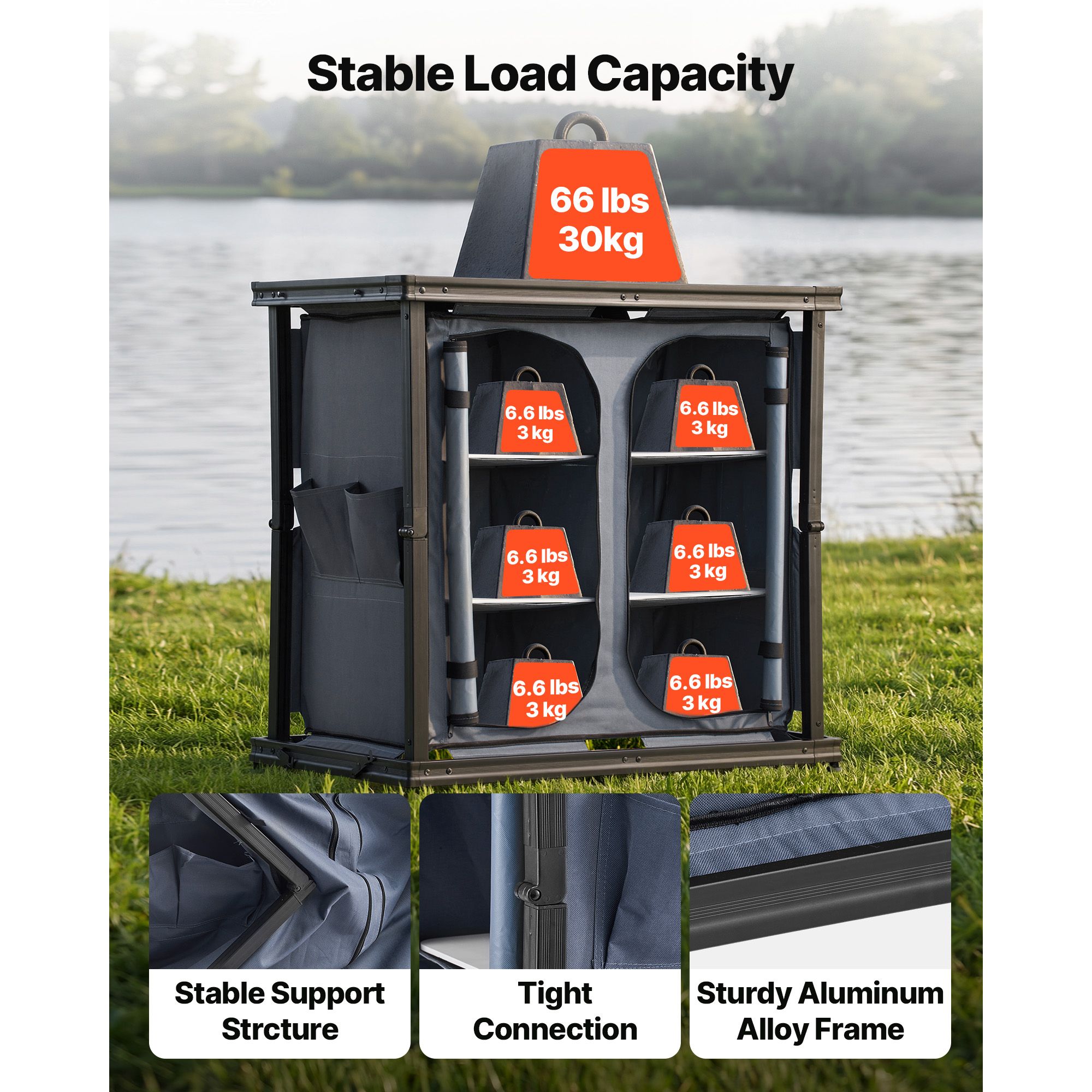 Folding Camping Storage Cabine - Outdoor Camping Kitchen Setup 评论和价格