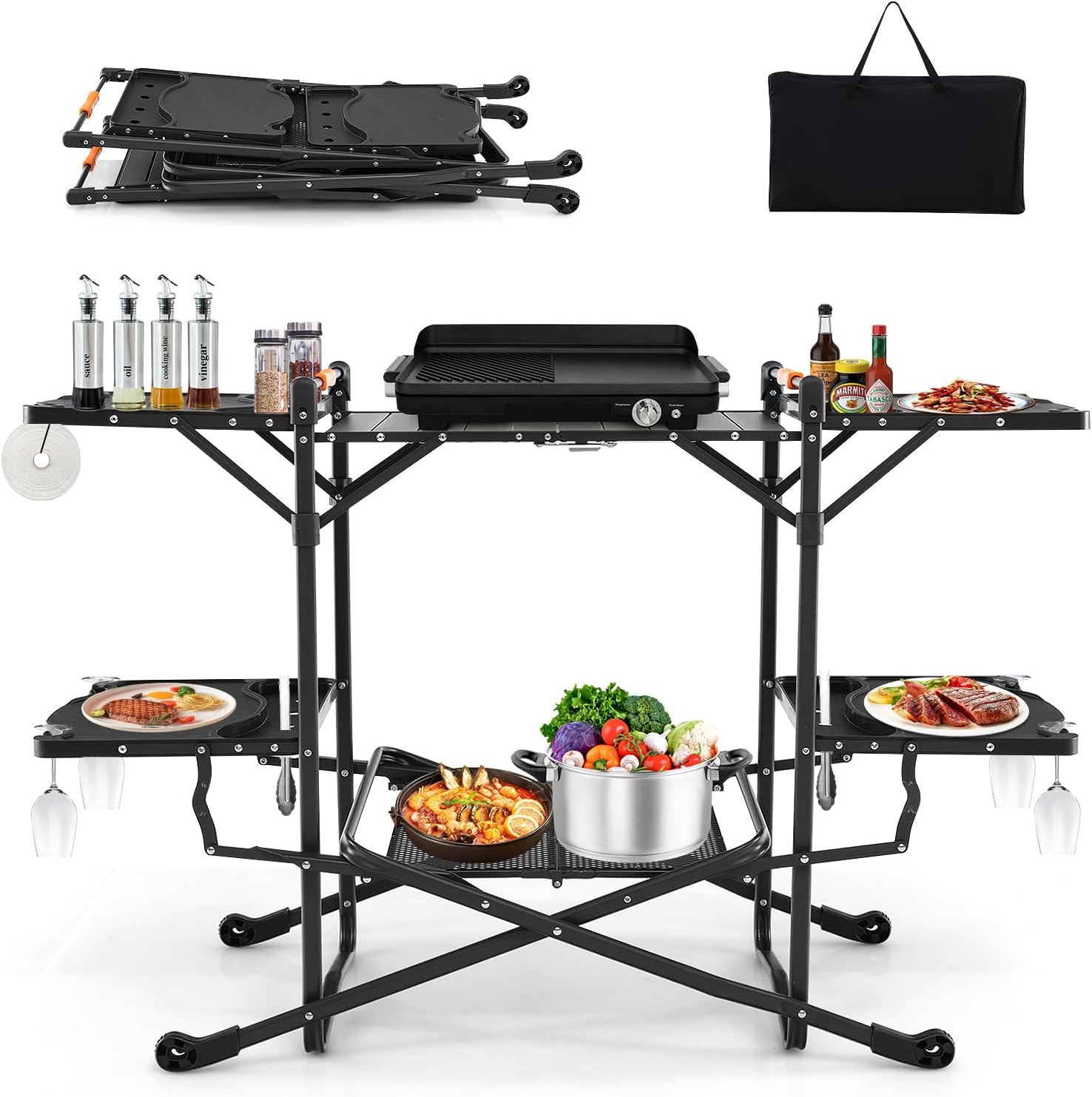 Portable Outdoor Folding Cooki - Outdoor Camping Kitchen Setup 评论和价格
