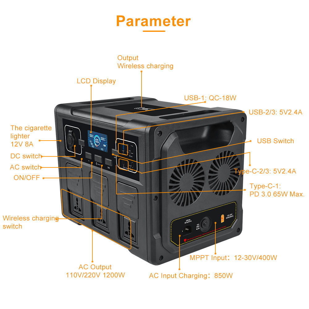 1200W Portable Solar Generator - Battery Outdoor Camping 评论和价格