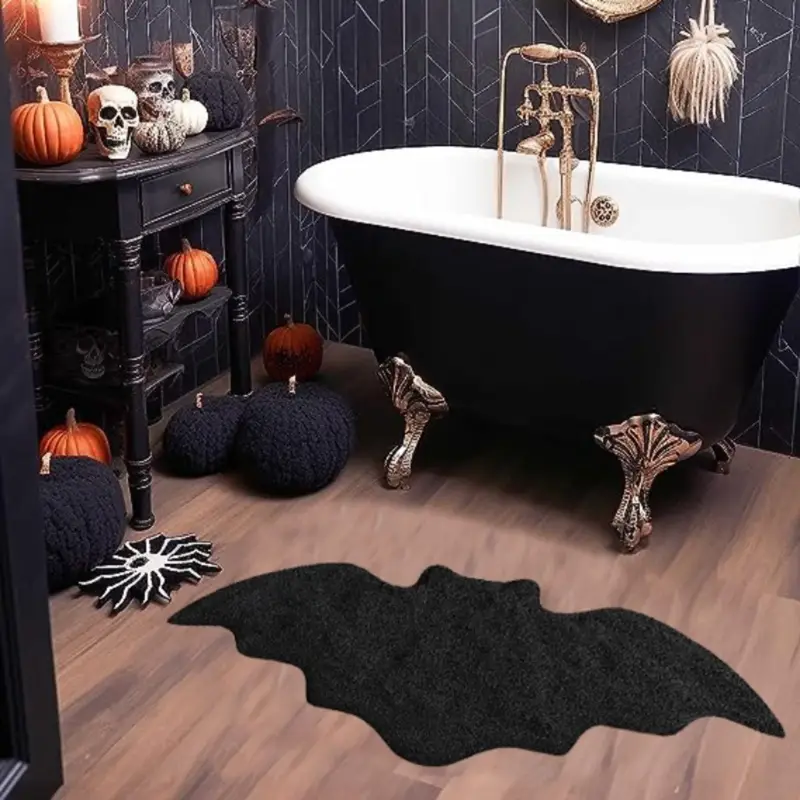 Black Halloween Bat Rug Non Sl - Outdoor Camping Kitchen Setup 评论和价格