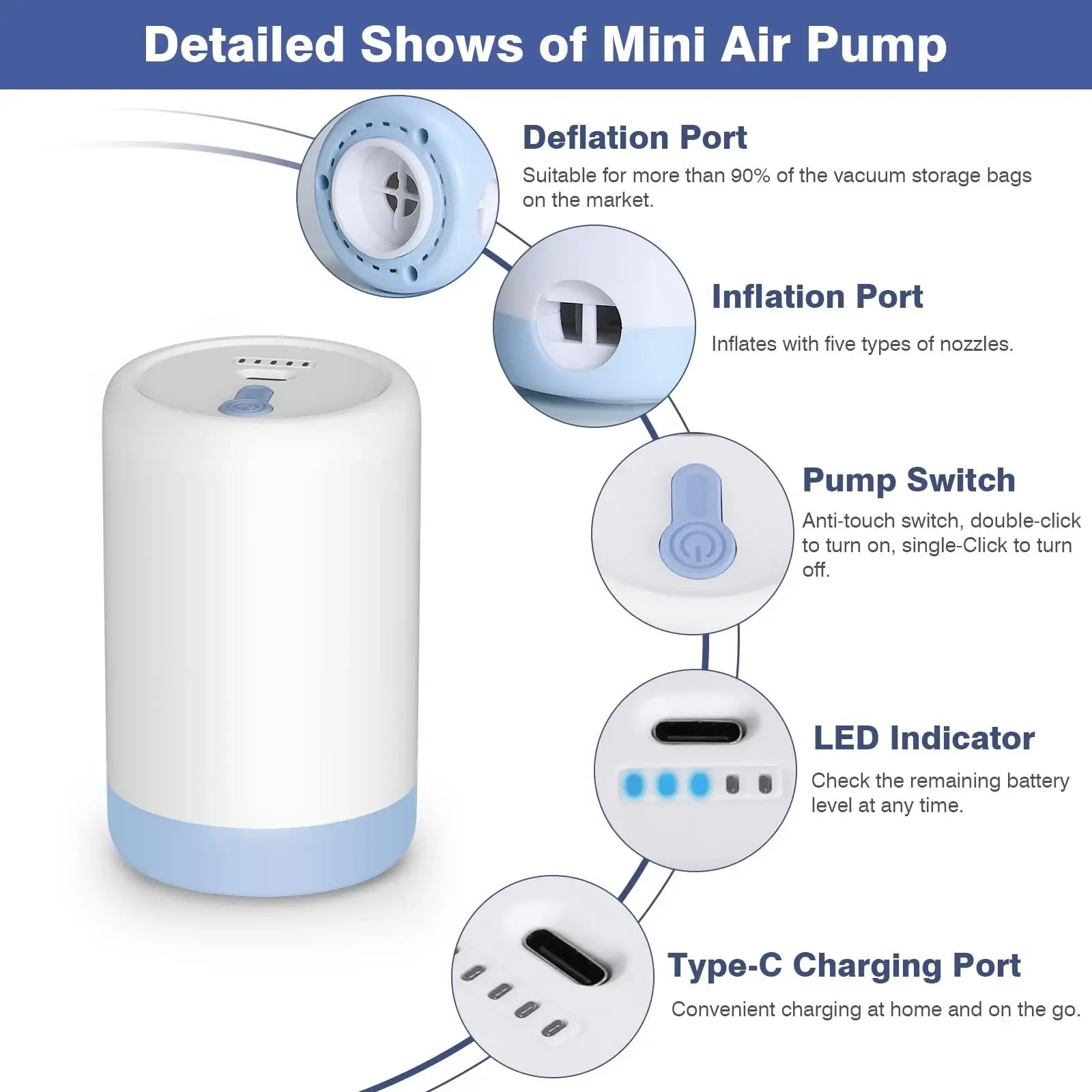 Rechargeable Electric Air Pump - Outdoor Camping Mattress 评论和价格