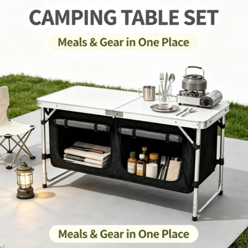 Silver Aluminum Folding Campin - Outdoor Camping Kitchen Setup 评论和价格