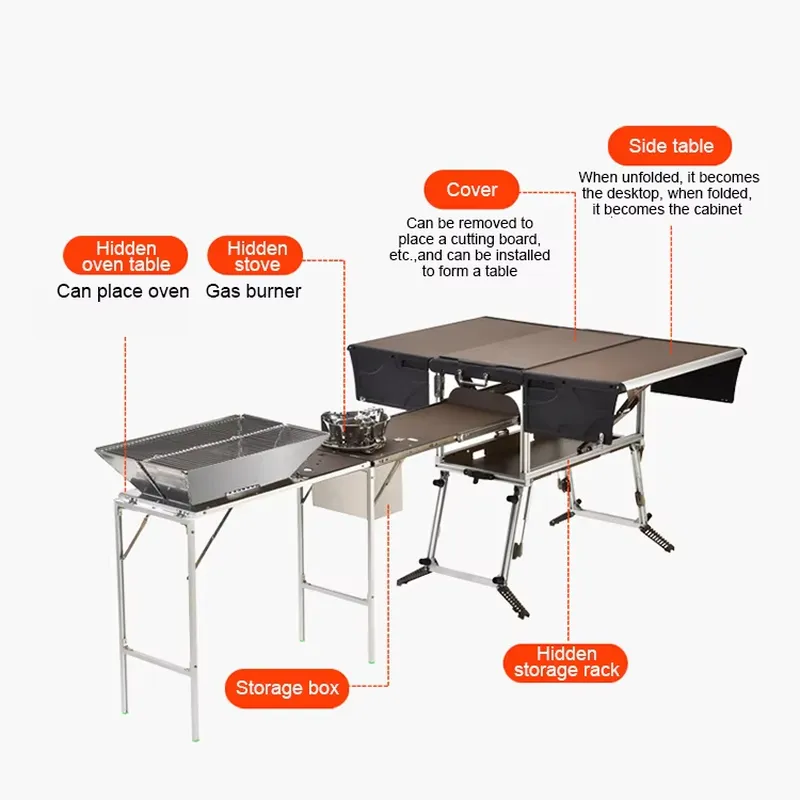 Convenient Camping Kitchen Box - Outdoor Camping Kitchen Setup 评论和价格
