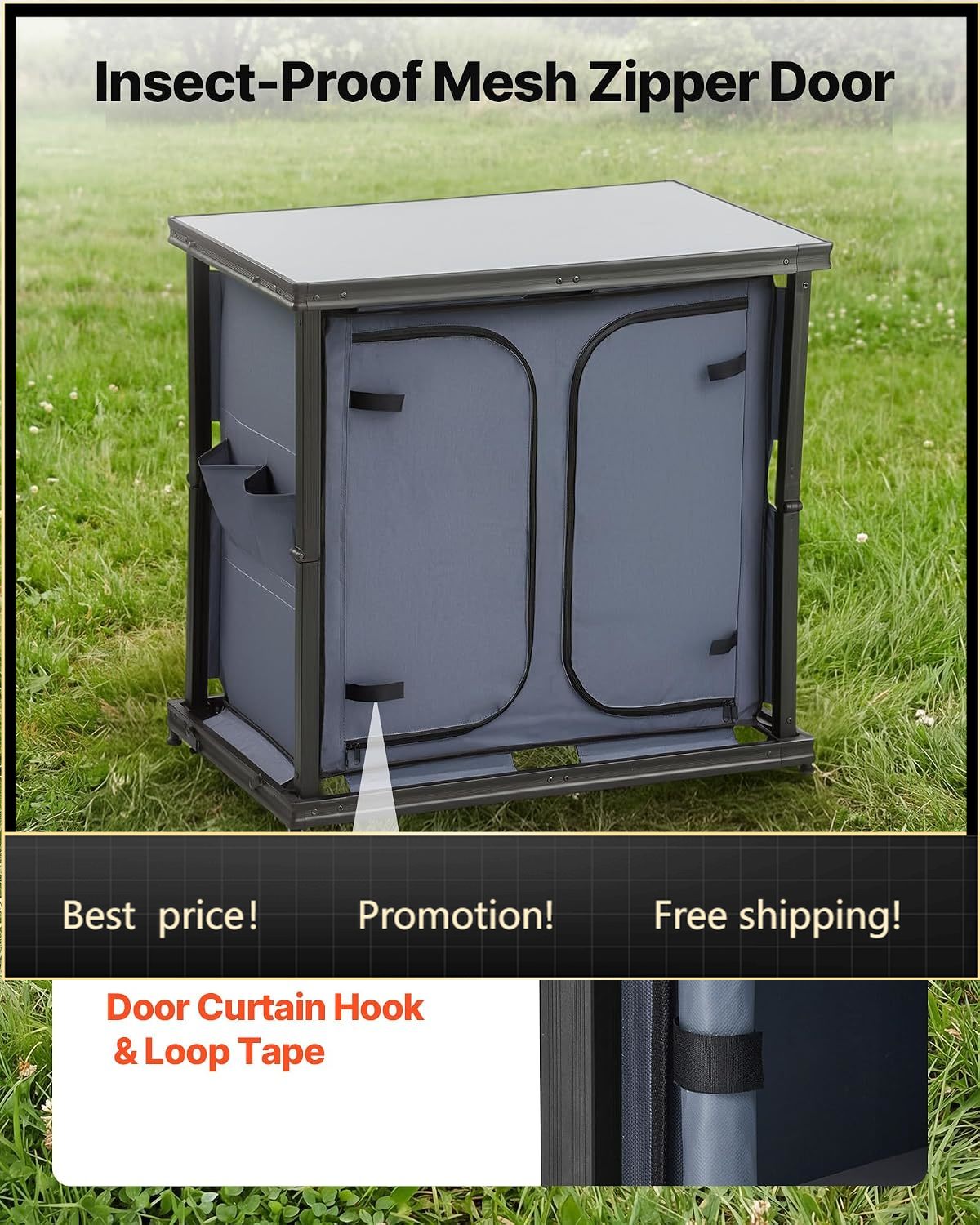 Folding Camping Storage Cabine - Outdoor Camping Kitchen Setup 评论和价格