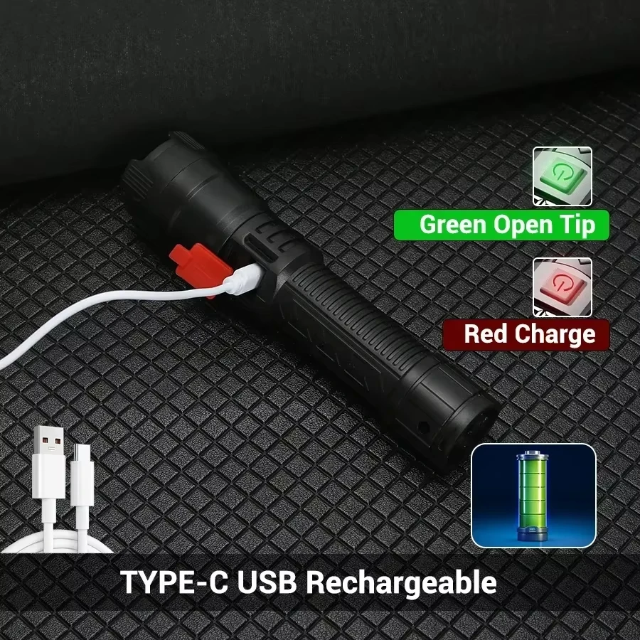 High Power 1000LM LED Flashlig - Battery Outdoor Camping 评论和价格