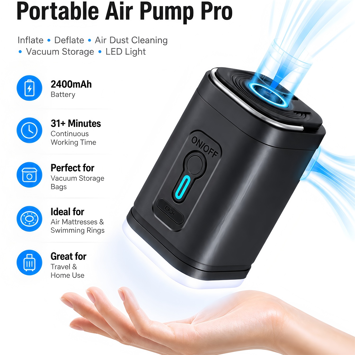 Portable Electric Air Pump Inf - Outdoor Camping Mattress 评论和价格