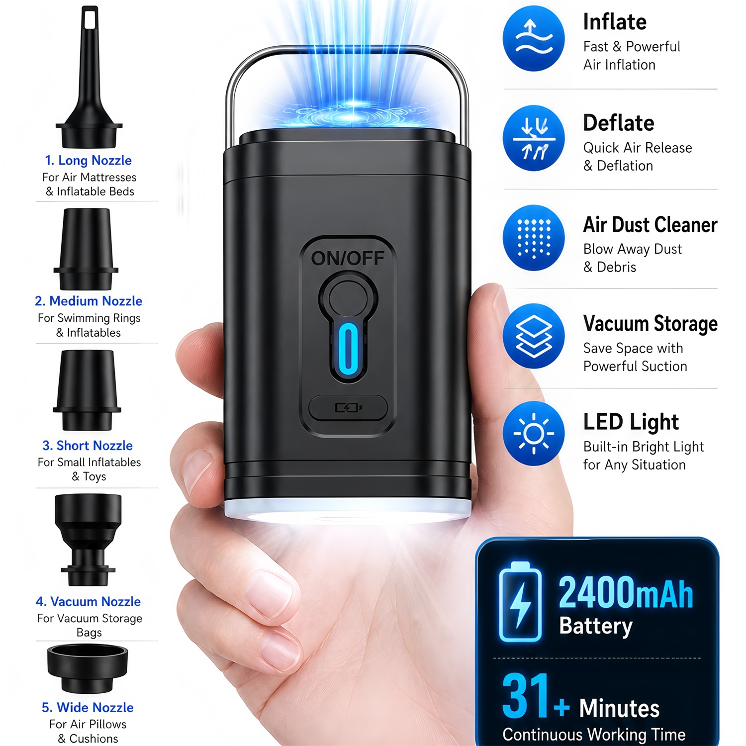 Portable Electric Air Pump Inf - Outdoor Camping Mattress 评论和价格