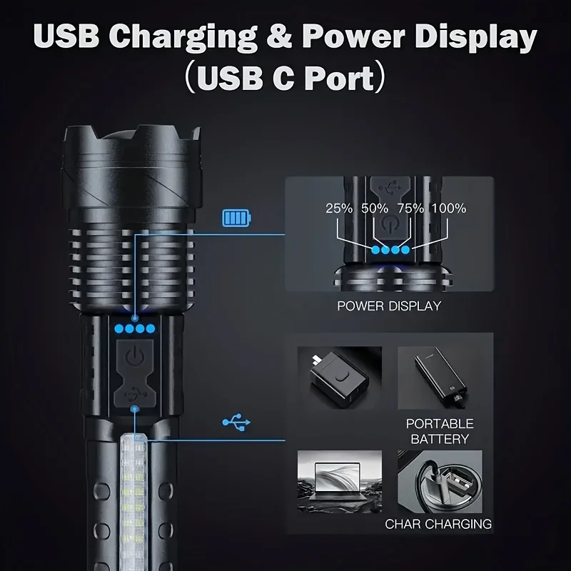 Powerful LED Flashlight Batter - Battery Outdoor Camping 评论和价格