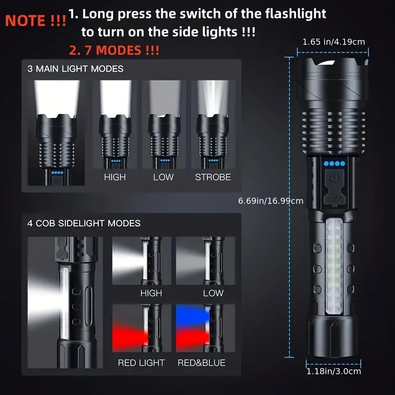 Powerful LED Flashlight Batter - Battery Outdoor Camping 评论和价格